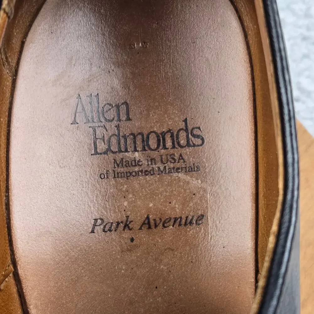 Allen Edmonds Mens 11D Park Avenue Cap Toe Black Leather Oxford Dress Shoe 5615